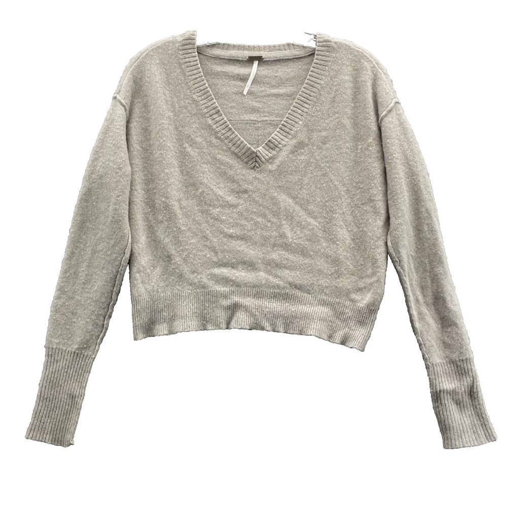 Free People Gray Crew Neck Sweater